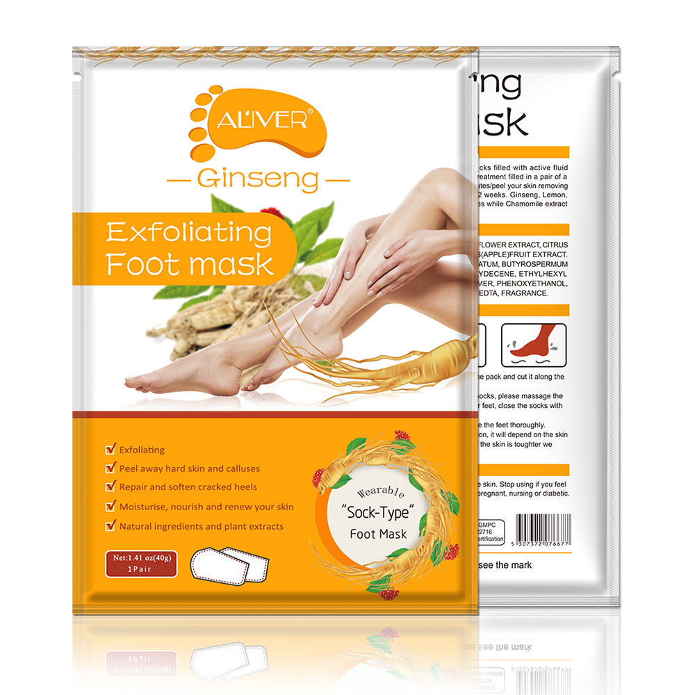 Exfoliating Foot Mask – Milk, Coconut & Ginseng Peel-Off Socks for Smooth, Soft Feet