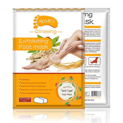 Exfoliating Foot Mask – Milk, Coconut & Ginseng Peel-Off Socks for Smooth, Soft Feet