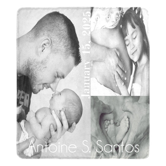 Family First Baby Keepsake Photo Ultrasoft Microfleece Blanket 70" x 80"