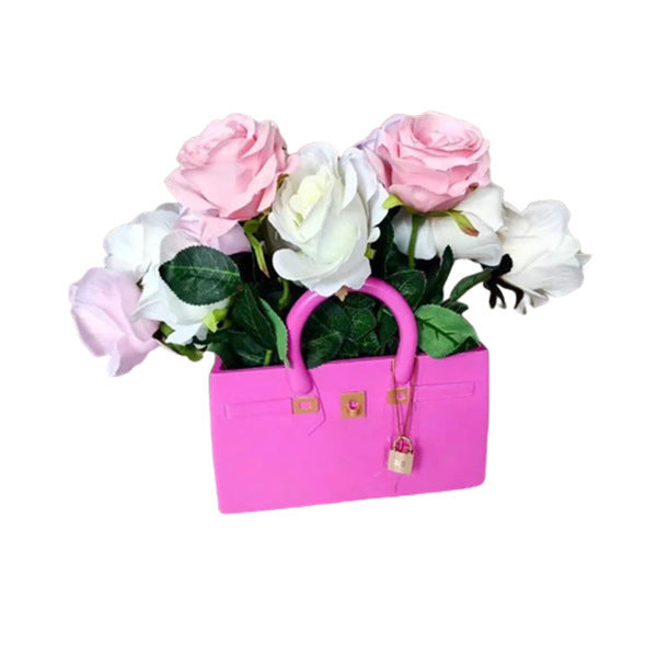 Fashion Purse Flower Vase Decoration – Unique Bag-Inspired Home Accent