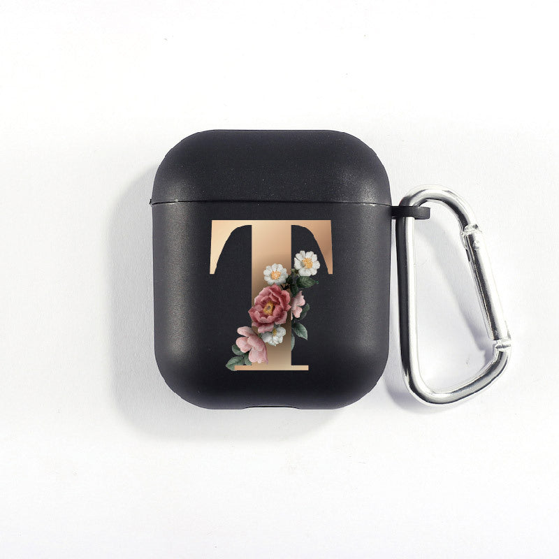 Matte Black Alphabet Series-Earbud Case