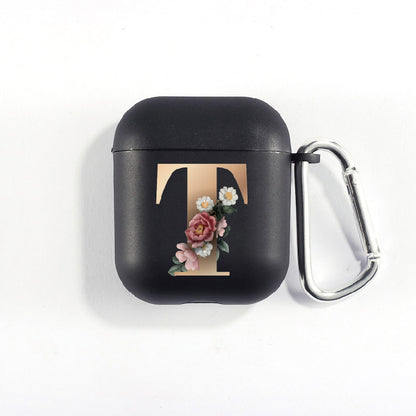 Matte Black Alphabet Series-Earbud Case