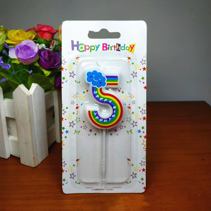 Birthday Number Rainbow Candle
