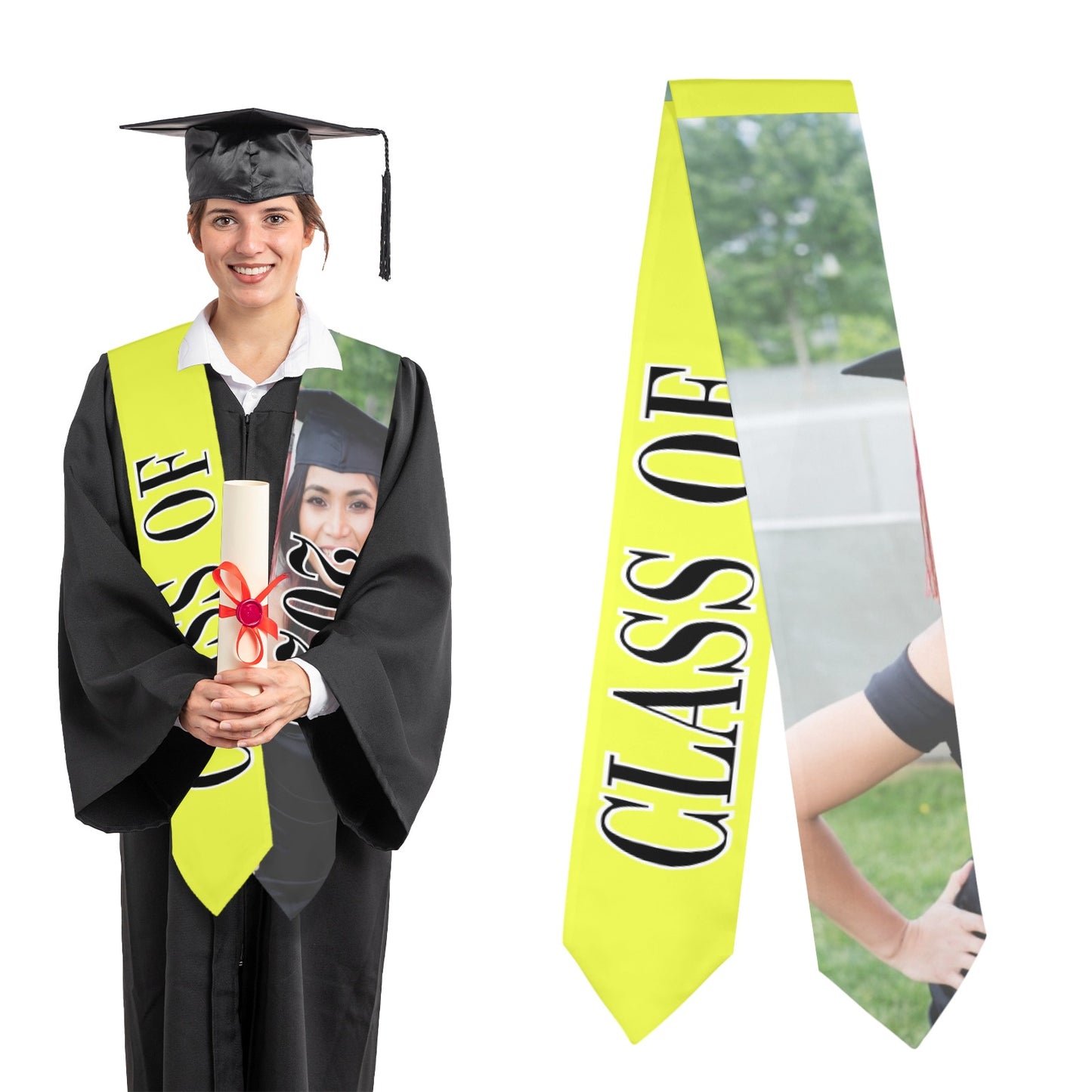 Class of 2025 Graduation Stole – Personalized Satin Graduation Sash