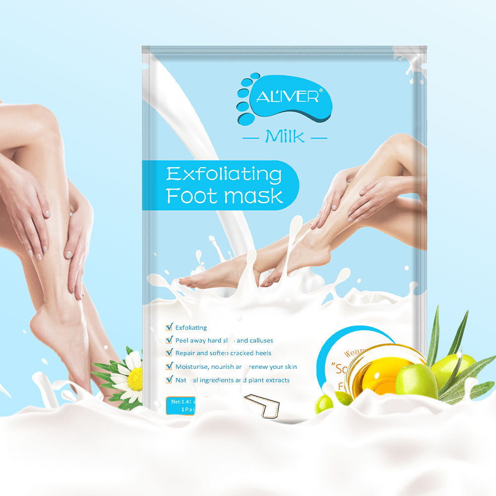 Exfoliating Foot Mask – Milk, Coconut & Ginseng Peel-Off Socks for Smooth, Soft Feet