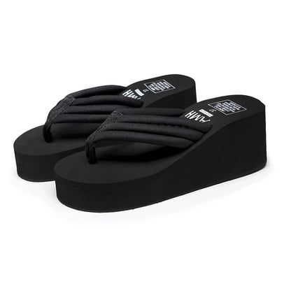 Women’s Fashion Sandals & Slippers – Herringbone Platform Design for Added Height & Style