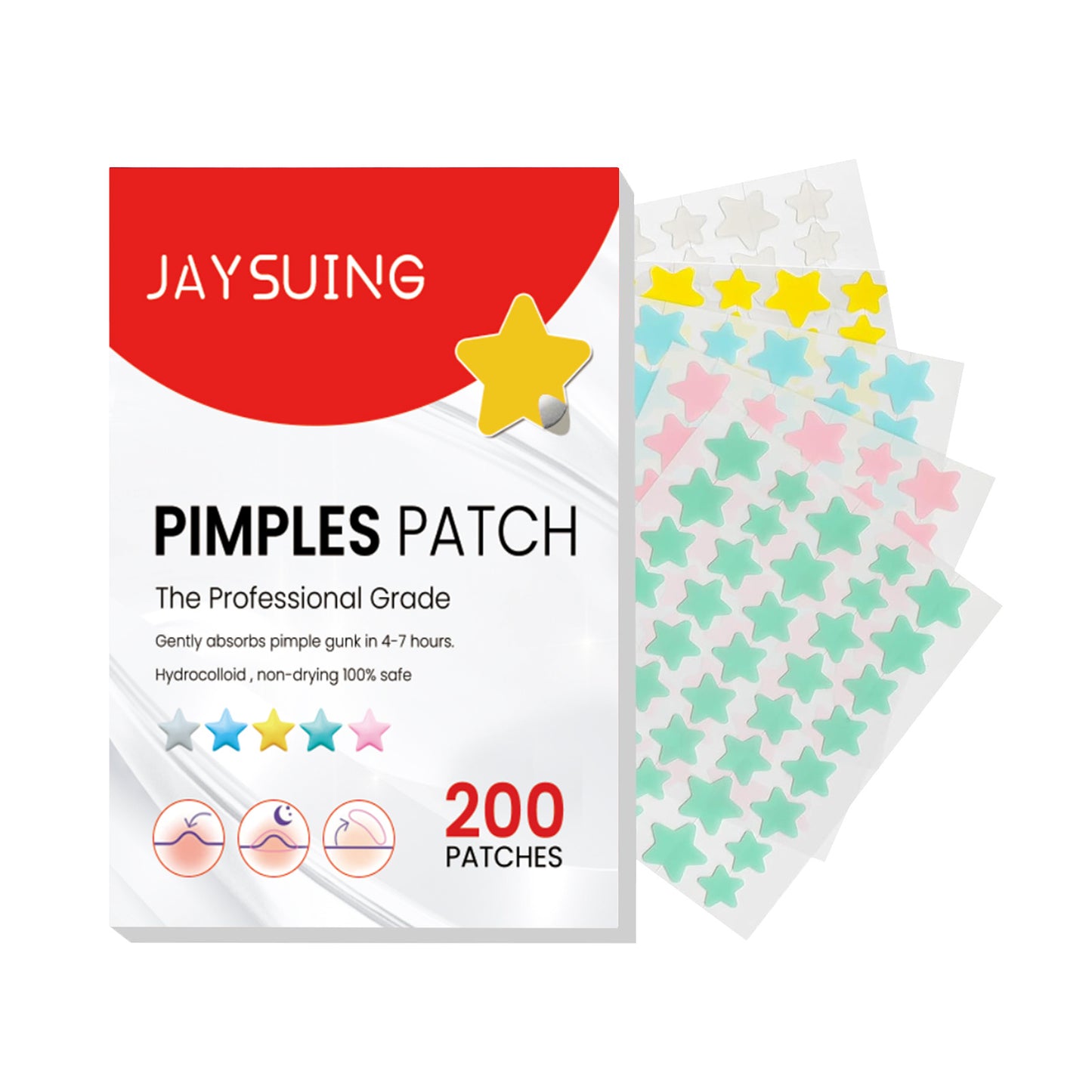 Cute Star Pimple Patches – Hydrocolloid Acne Stickers for Face, Zits & Blemish Cover