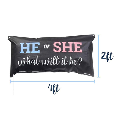Gender Reveal Balloon Drop Bag – “Boy or Girl?” Confetti Balloon Bag for Baby Shower Party Surprise