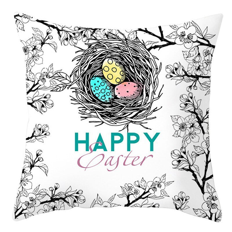 Easter Pillowcase – Soft Short Plush Cushion Cover for Spring & Holiday Home Decor