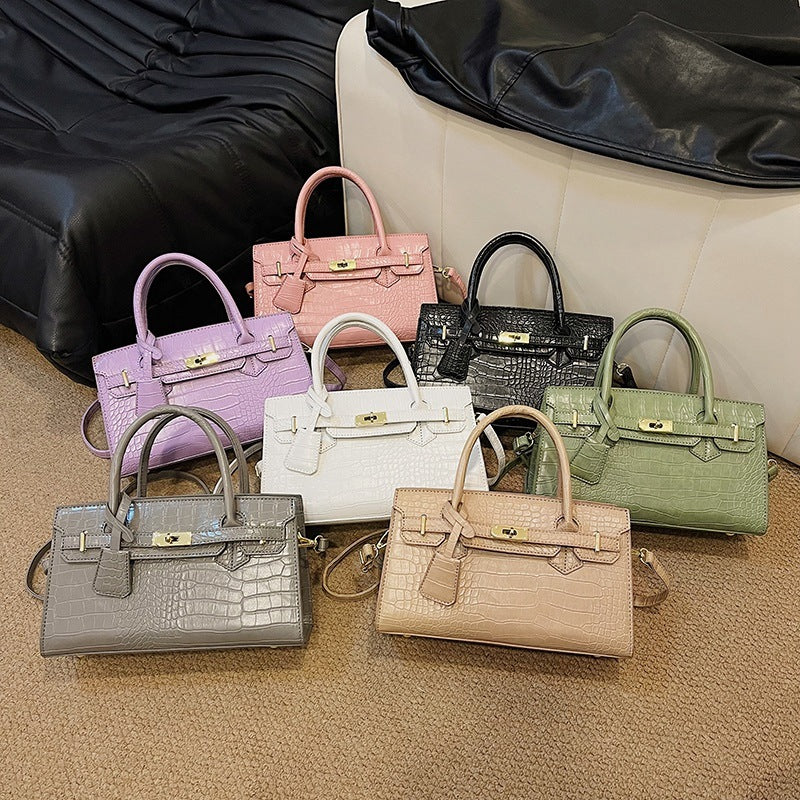Crocodile Pattern Kelly Handbag – Fashion Luxury for Modern Women