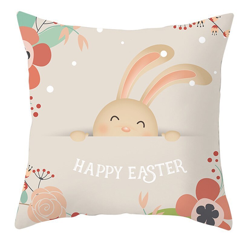 Easter Pillowcase – Soft Short Plush Cushion Cover for Spring & Holiday Home Decor