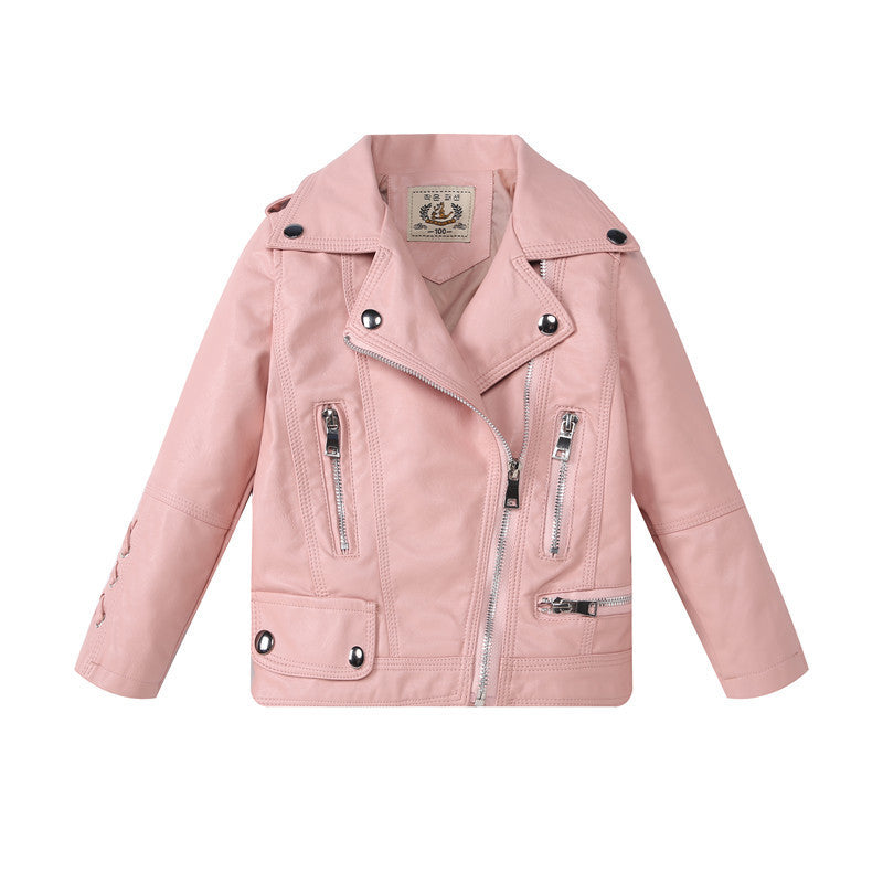 Children's Leather Fashion Boys/Girls Jacket