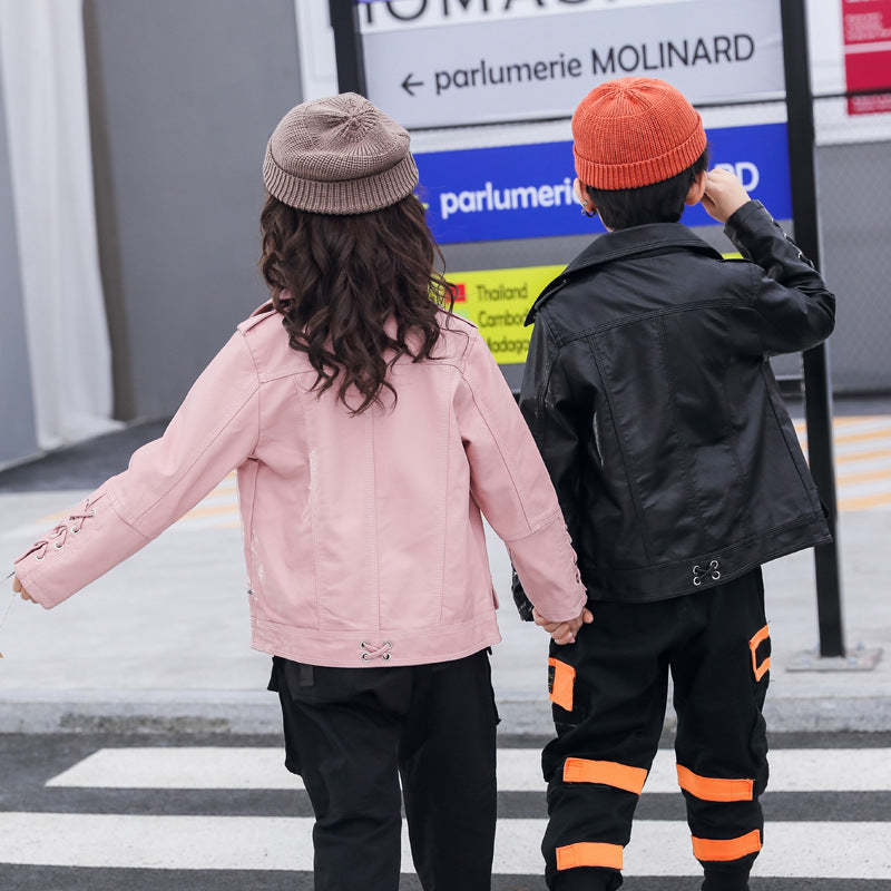 Children's Leather Fashion Boys/Girls Jacket