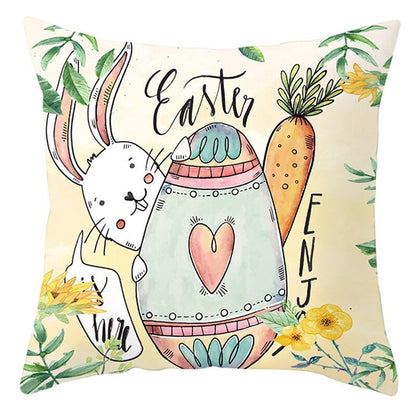 Easter Pillowcase – Soft Short Plush Cushion Cover for Spring & Holiday Home Decor