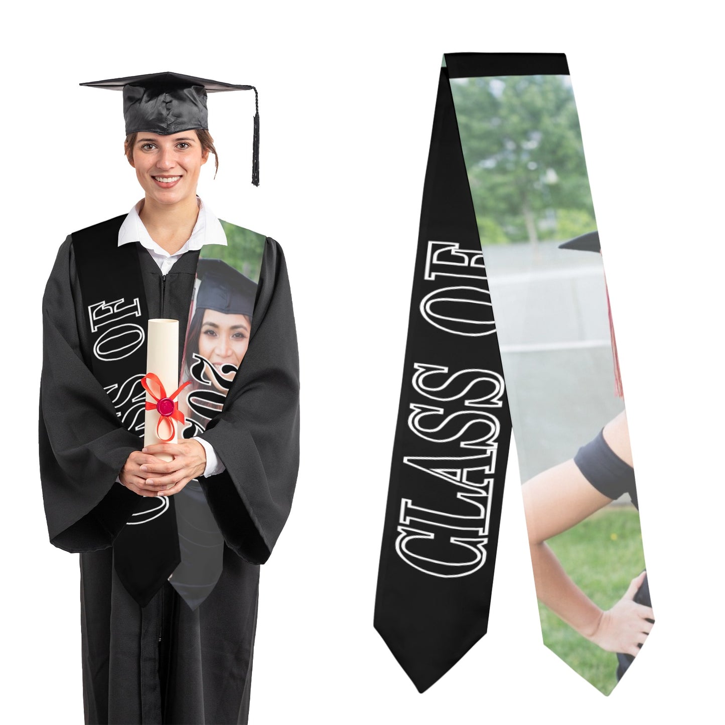Class of 2025 Graduation Stole – Personalized Satin Graduation Sash