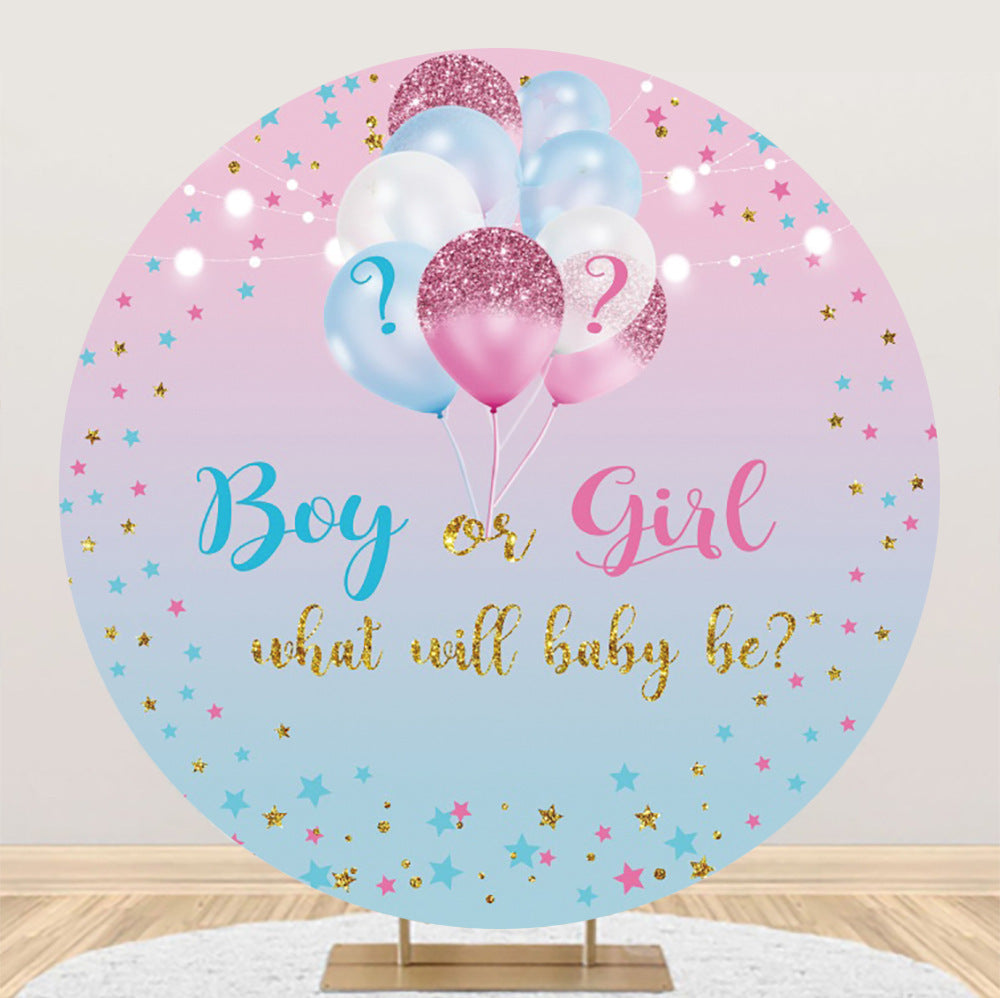 Round Fabric Backdrop – Baby Shower & Party Photo Background for Banquets & Events