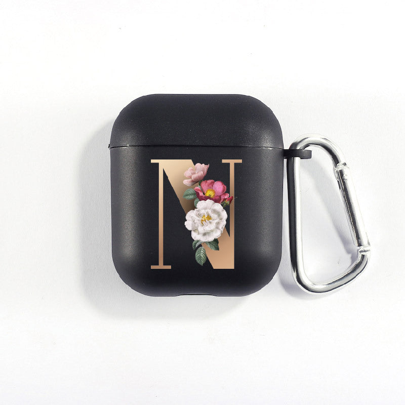Matte Black Alphabet Series-Earbud Case