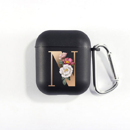 Matte Black Alphabet Series-Earbud Case