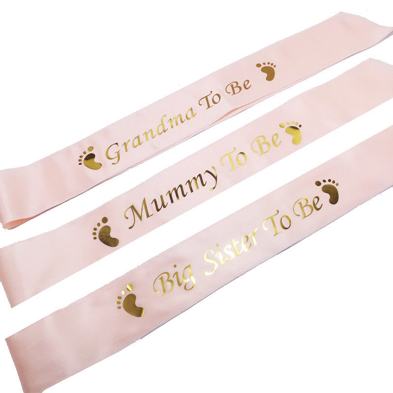 Baby Shower Sash – "Mommy to Be" Shoulder Strap for Gender Reveal & Baby Shower Party Etiquette