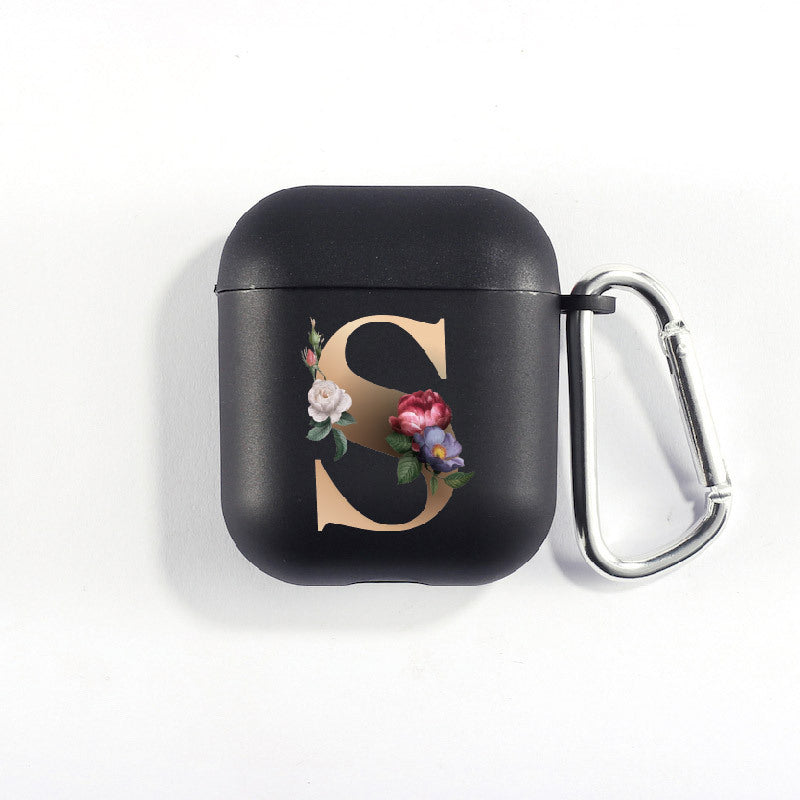 Matte Black Alphabet Series-Earbud Case