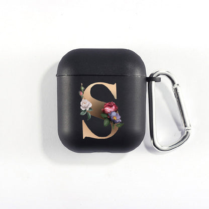 Matte Black Alphabet Series-Earbud Case