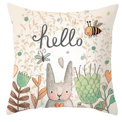 Easter Pillowcase – Soft Short Plush Cushion Cover for Spring & Holiday Home Decor
