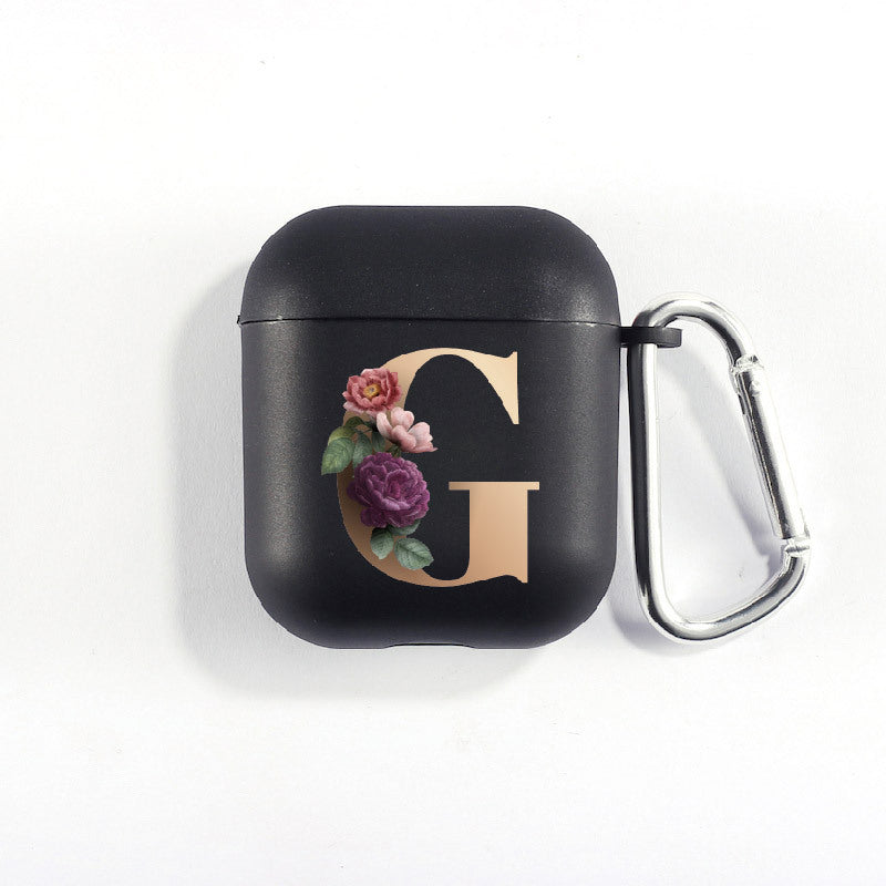 Matte Black Alphabet Series-Earbud Case