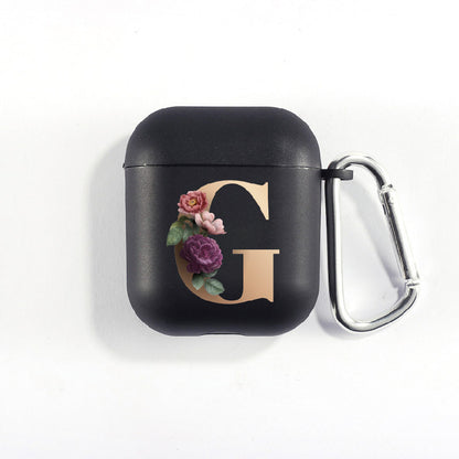 Matte Black Alphabet Series-Earbud Case