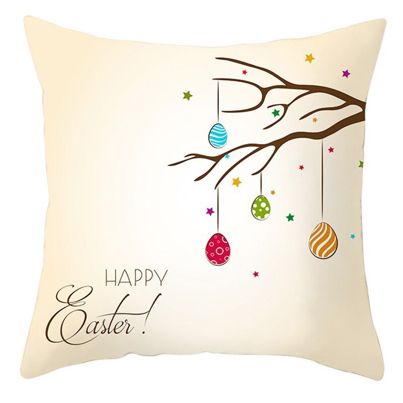 Easter Pillowcase – Soft Short Plush Cushion Cover for Spring & Holiday Home Decor