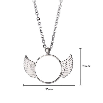 Sublimation Pendant Angel Wings Necklace