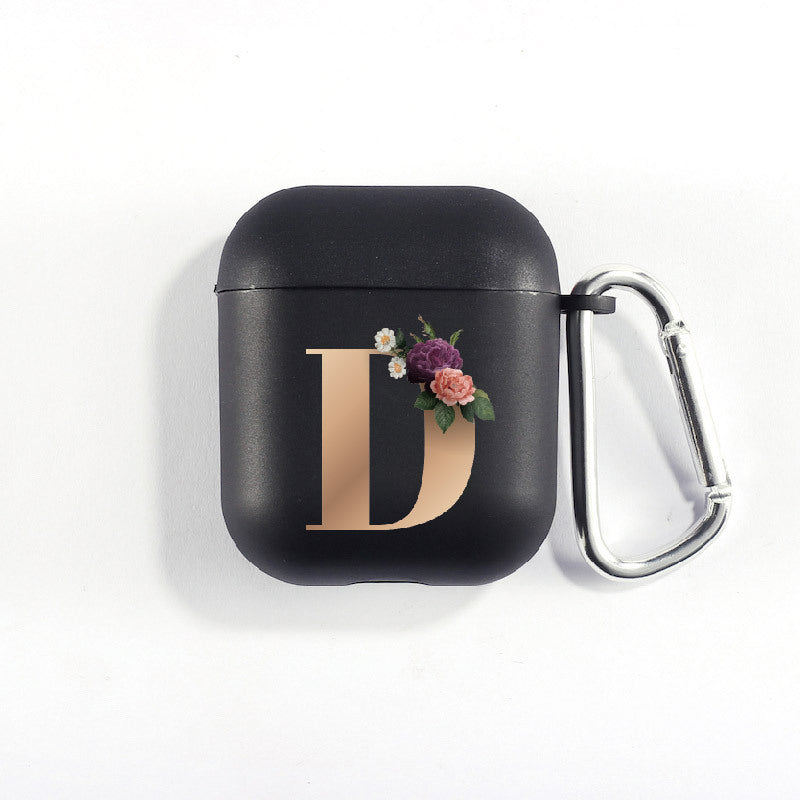 Matte Black Alphabet Series-Earbud Case