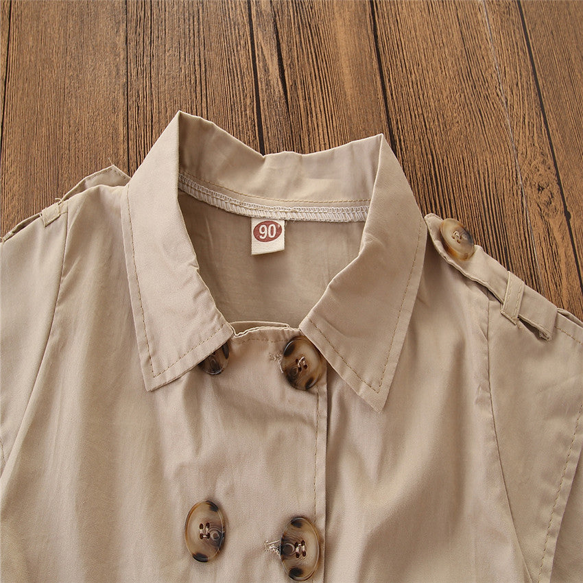 Korean-Style Summer Clothing – Beige Shirt & Dress for Girls