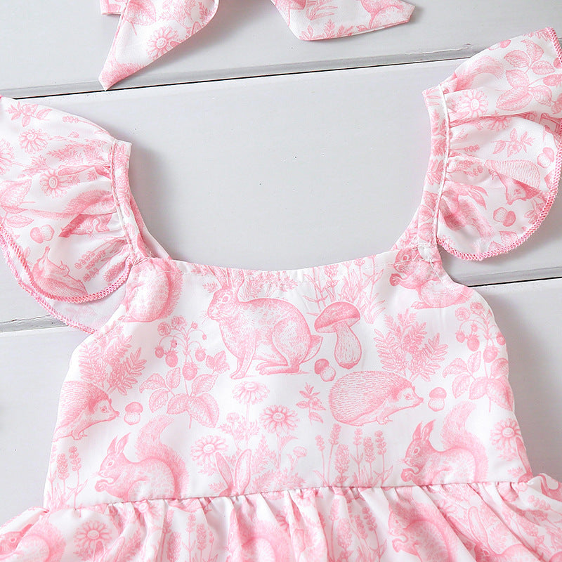 Girls’ Easter Bunny Dress – Cute Rabbit Print Spring Dress for Toddlers & Kids