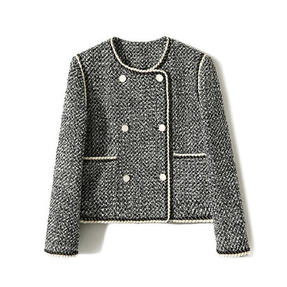 Double-Breasted Autumn Coat for Women – Elegant Western-Style Outerwear