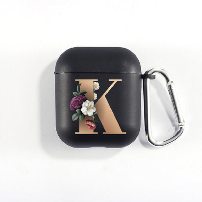Matte Black Alphabet Series-Earbud Case