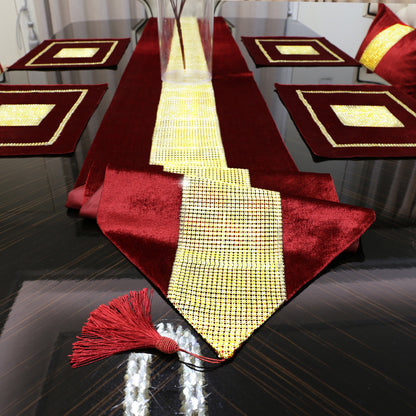High Quality European Style Golden Rhinestone-Red