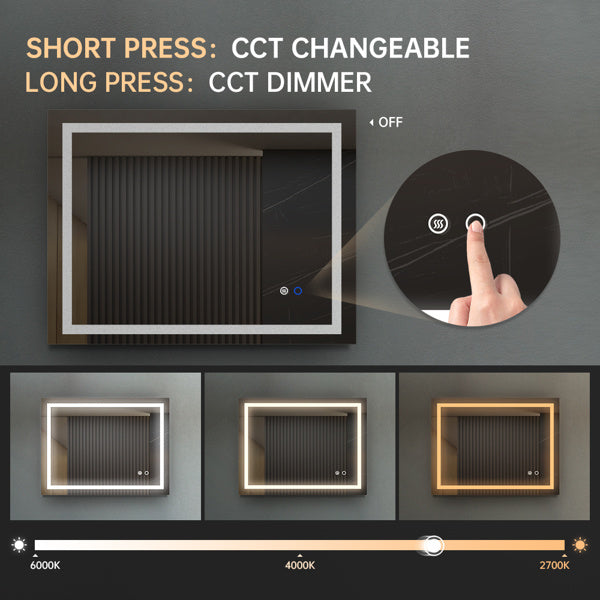 LumiGlow – LED Wall-Mounted Bathroom Mirror