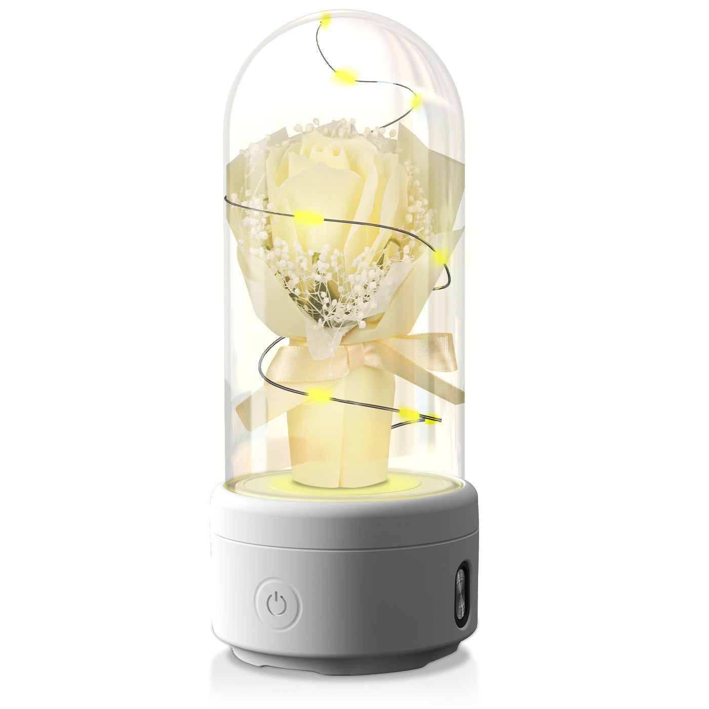 Mother’s Day Gifts – LED Rose Bouquet with Bluetooth Speaker in Glass Dome