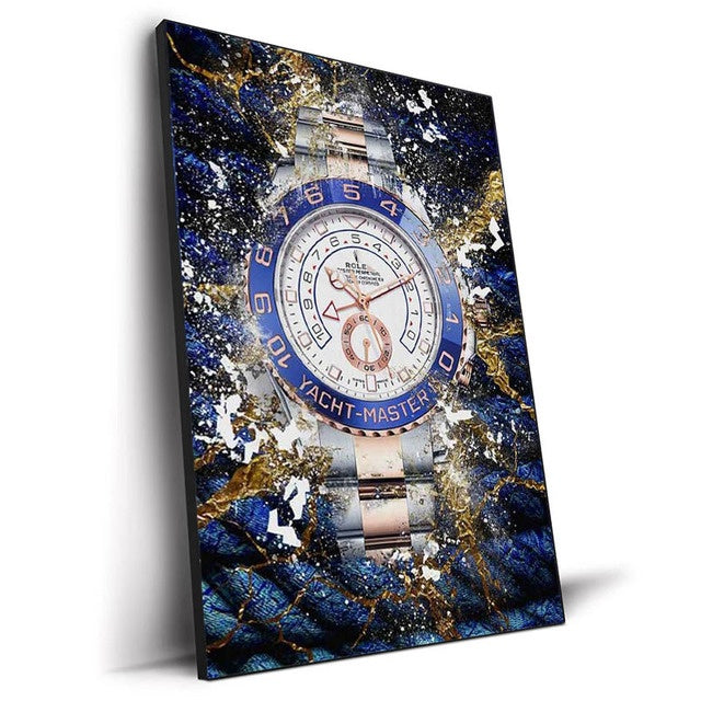 Luxury Canvas Wall Art – World Famous Watch Graffiti Prints (Frameless Design)