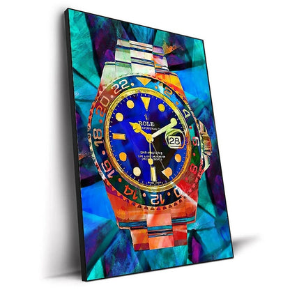 Luxury Canvas Wall Art – World Famous Watch Graffiti Prints (Frameless Design)