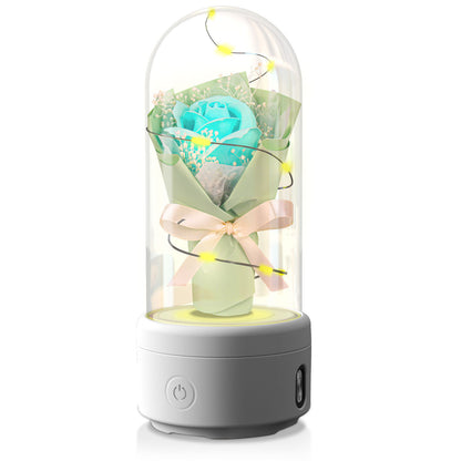 Mother’s Day Gifts – LED Rose Bouquet with Bluetooth Speaker in Glass Dome