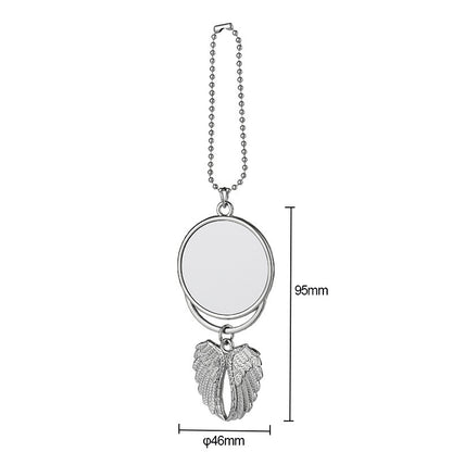 Sublimation Angel Wings Car Pendant – Round DIY Hanging Car Accessory