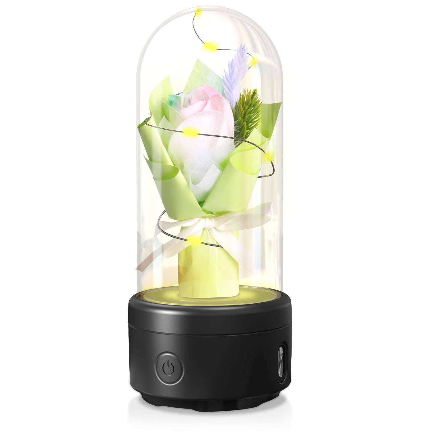 Mother’s Day Gifts – LED Rose Bouquet with Bluetooth Speaker in Glass Dome