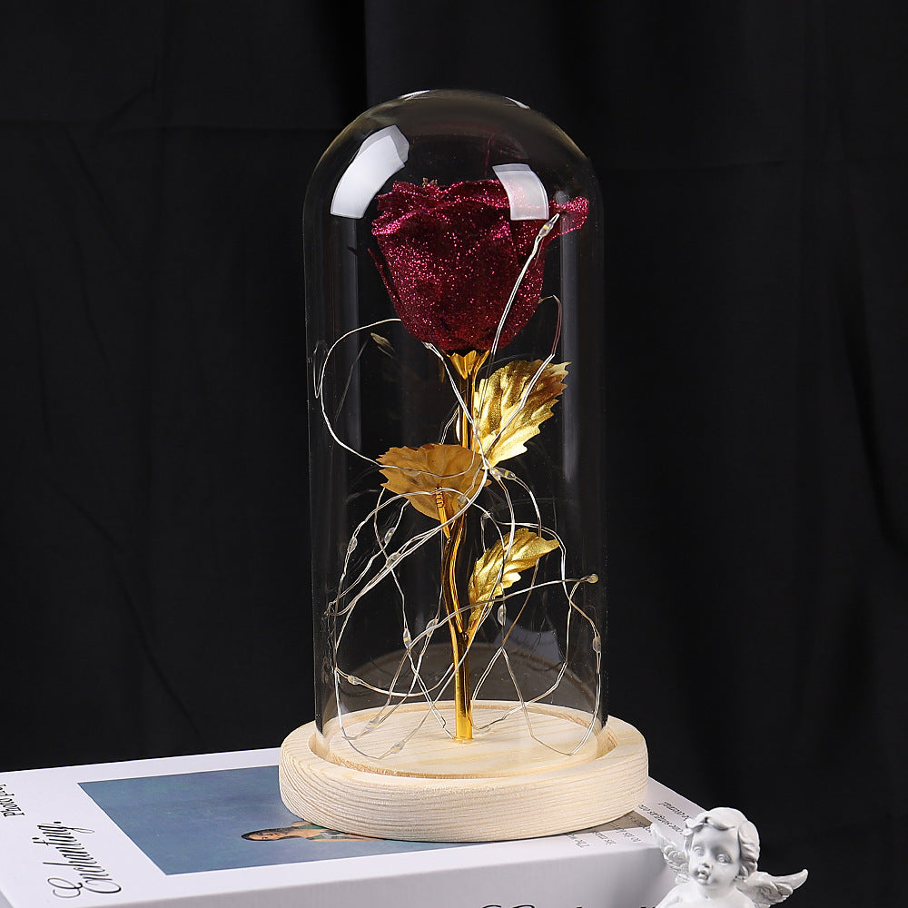 Romantic LED Rose Gifts – Glass Dome Flower Light for Her