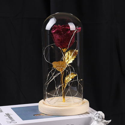Romantic LED Rose Gifts – Glass Dome Flower Light for Her