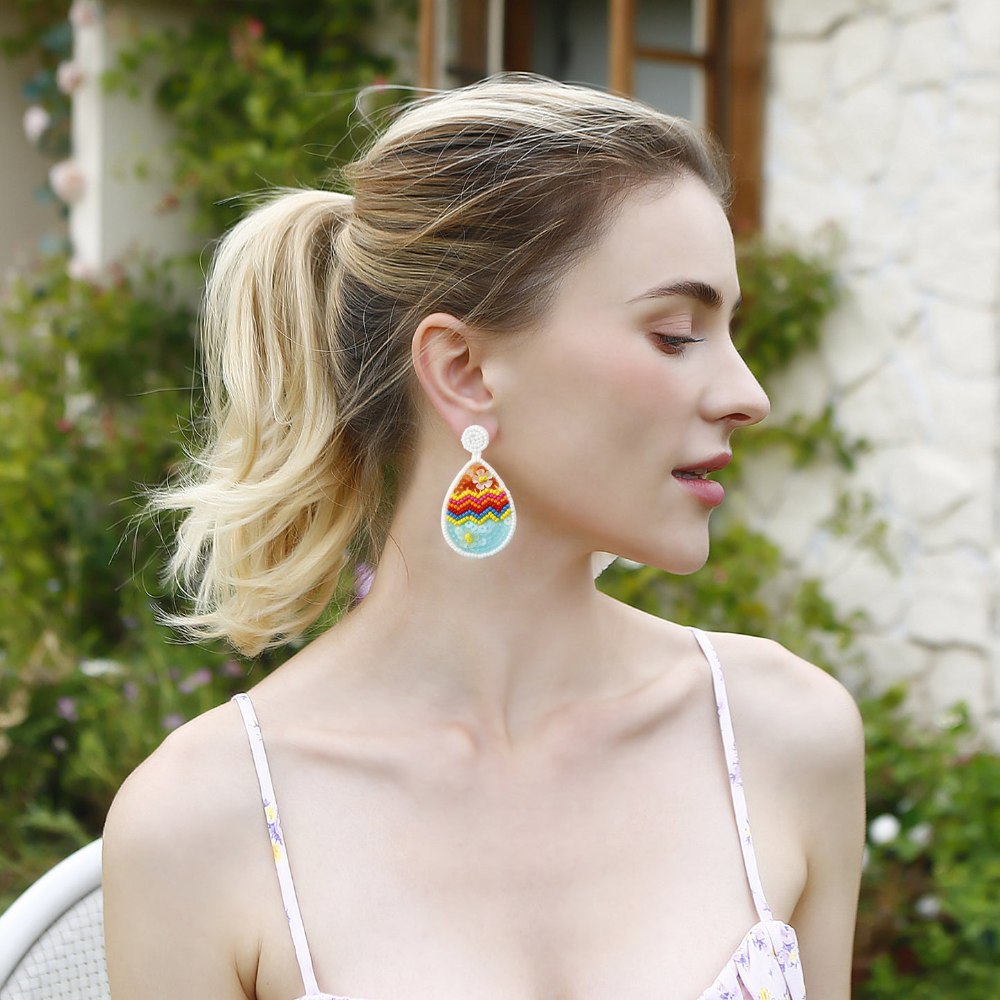 Hand-Woven Easter Egg Earrings – Festive Holiday Jewelry for Easter Celebrations