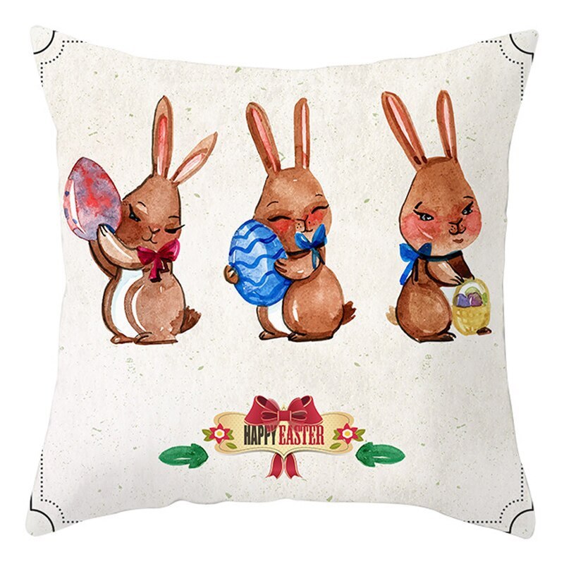 Easter Pillowcase – Soft Short Plush Cushion Cover for Spring & Holiday Home Decor