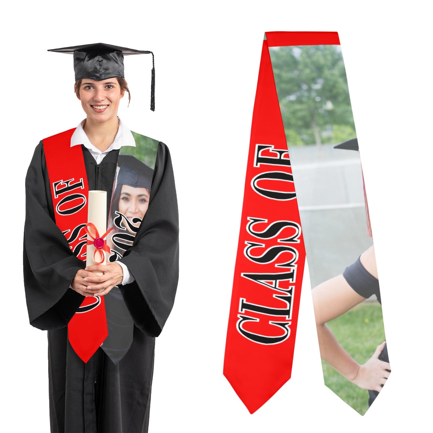 Class of 2025 Graduation Stole – Personalized Satin Graduation Sash