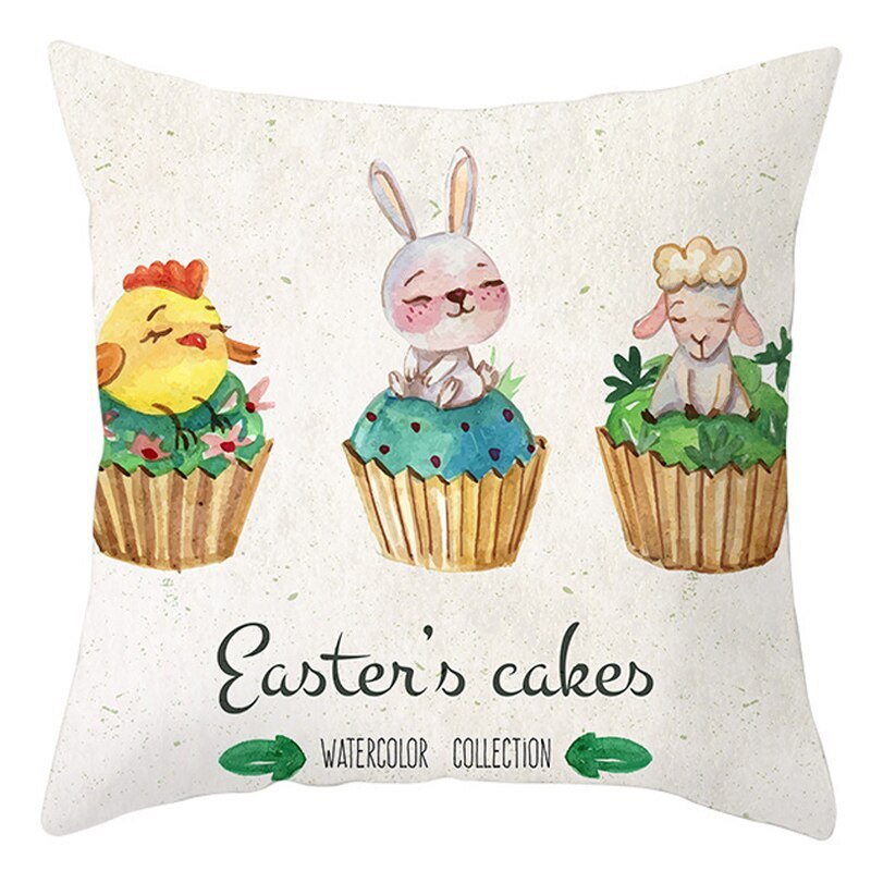 Easter Pillowcase – Soft Short Plush Cushion Cover for Spring & Holiday Home Decor
