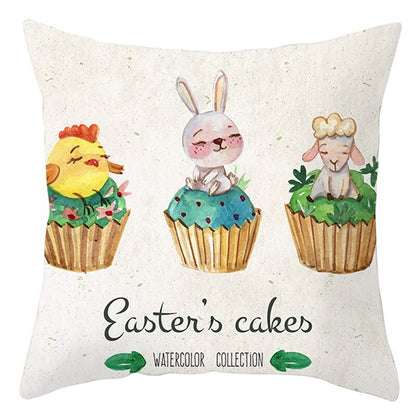 Easter Pillowcase – Soft Short Plush Cushion Cover for Spring & Holiday Home Decor